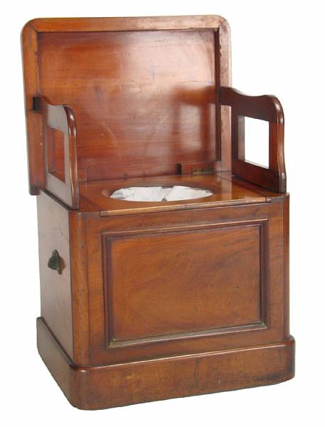 Appraisal: A Victorian mahogany commode late th century height in width