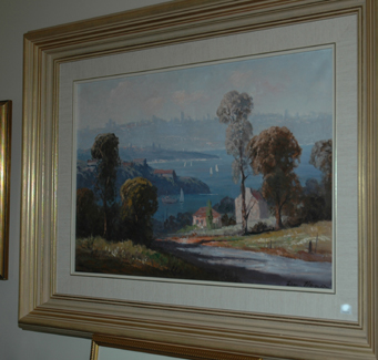 Appraisal: LEON HANSON - Sydney Harbour from Balmaine Oil on canvas