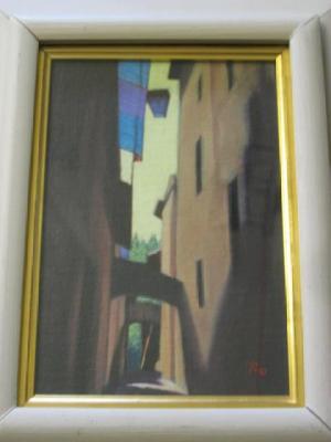 Appraisal: JOHN LANGTON - Alleyway signed with initials canvas laid on