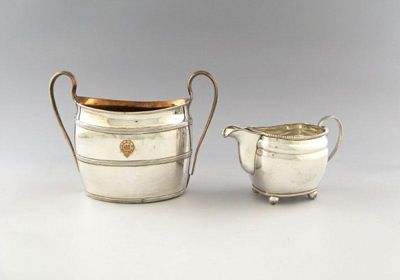 Appraisal: A George III old Sheffield plated two-handled sugar basket oval