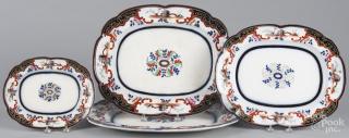 Appraisal: Four ironstone platters th c with chinoiserie decoration largest -