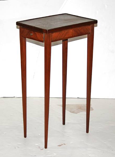 Appraisal: A Continental Neoclassical style inlaid mahogany side table