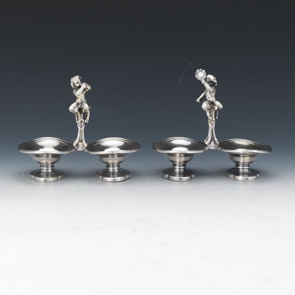 Appraisal: TWO FRENCH STERLING SILVER INDIVIDUAL SALT CELLARS BY ODIOT A