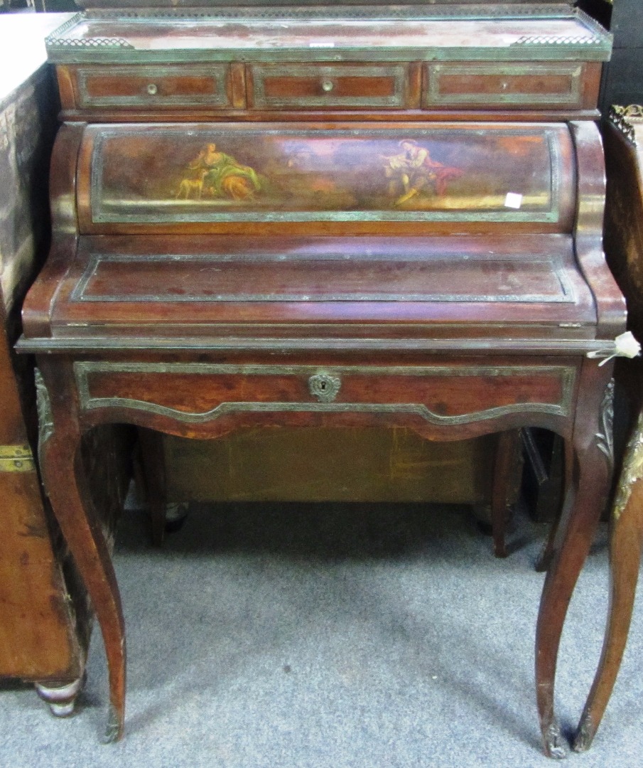 Appraisal: An early th century gilt metal mounted mahogany writing bureau