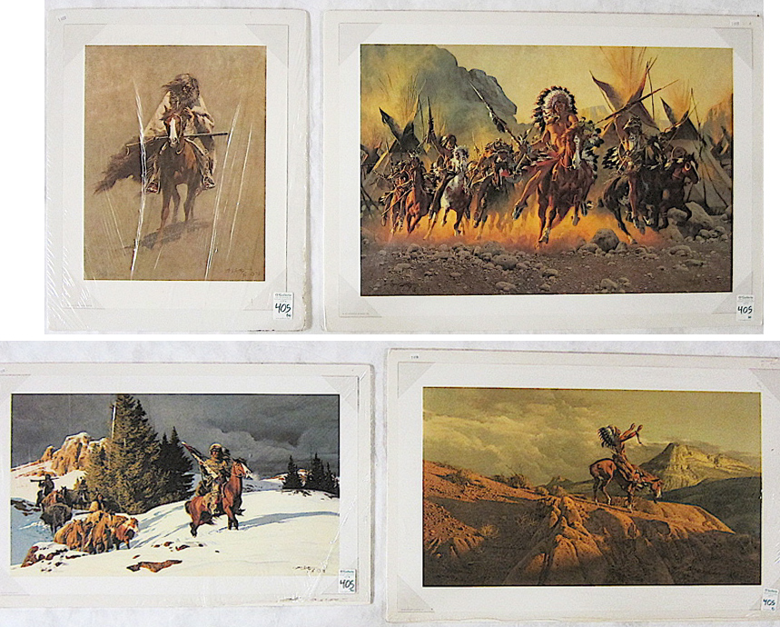 Appraisal: FRANK McCARTHY FOUR OFF-SET COLOR LITHOGRAPHS New York Arizona -