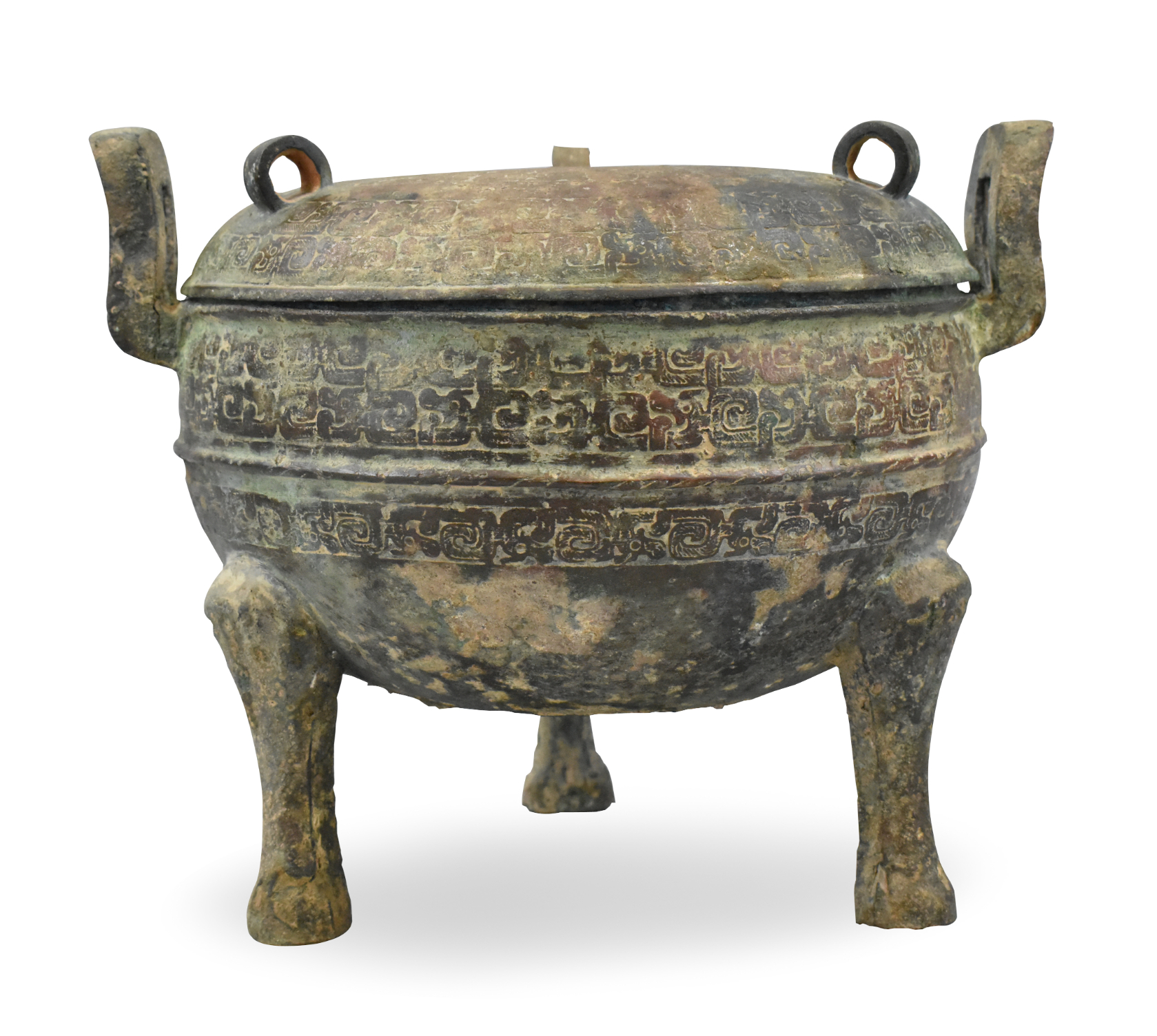 Appraisal: A Chinese bronze covered ding vessel Warring State Period th