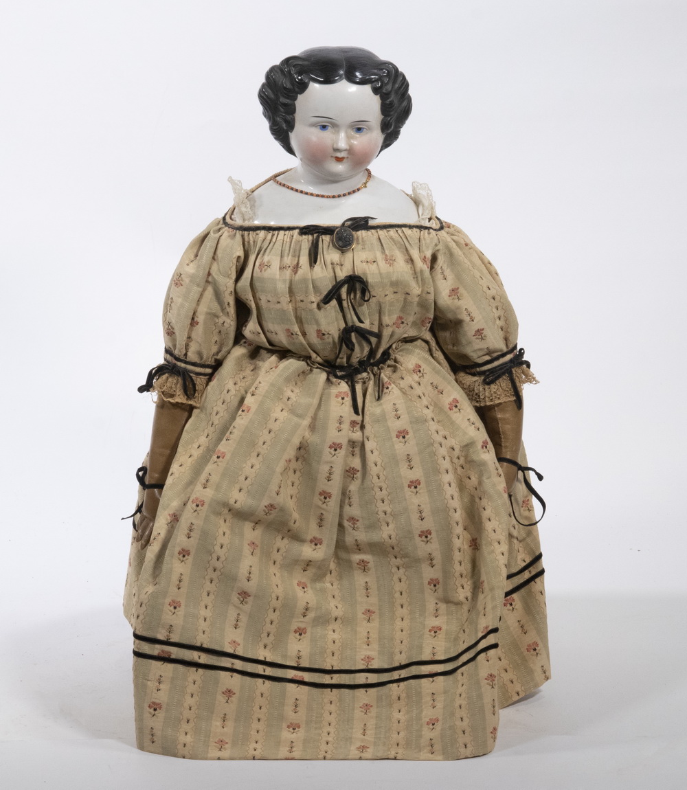 Appraisal: JENNY LIND CHINA HEAD DOLL WITH CAMEO Large China Head