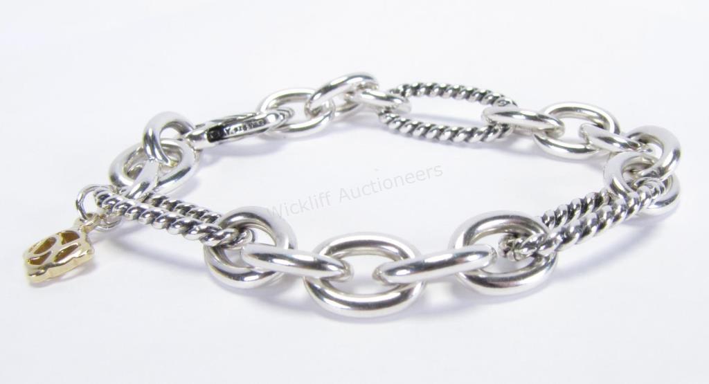 Appraisal: A David Yurman sterling silver Figaro link bracelet with K