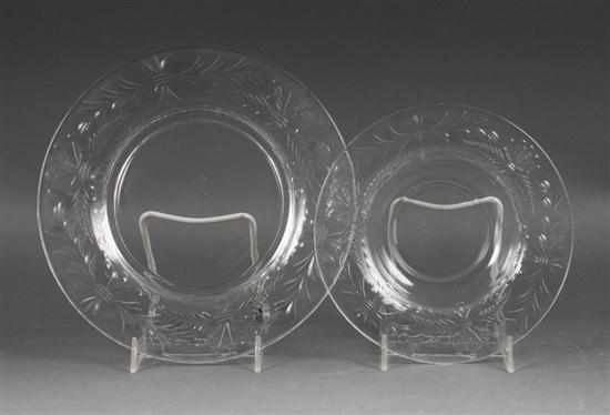 Appraisal: Austrian etched crystal -piece partial dessert service late th century