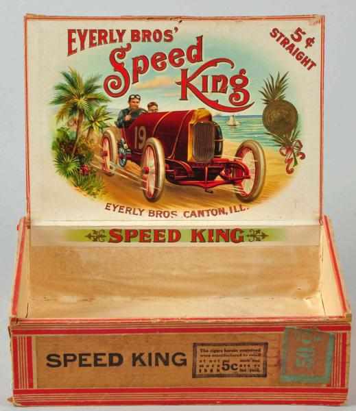 Appraisal: Speed King Cigar Box Description The featured race was held