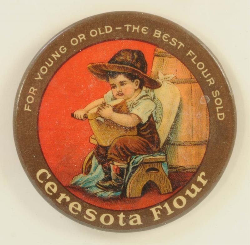 Appraisal: Ceresota Flour Pocket Mirror This pocket mirror has an area