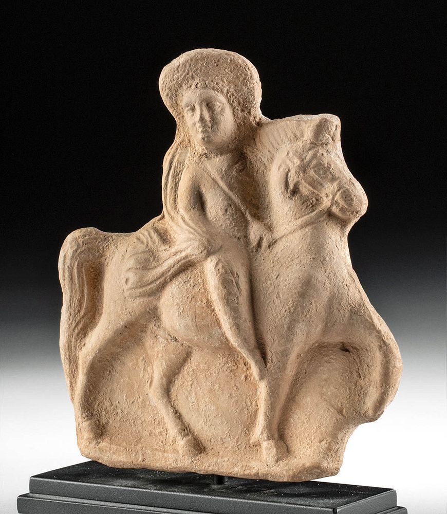 Appraisal: Lovely Roman Terracotta Figure on Horseback Roman Imperial Period ca