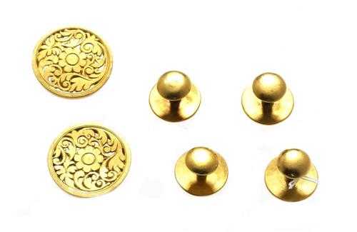 Appraisal: GOLD CUFF LINKS WITH SHIRT BUTTONS PLOJOUX ca Yellow gold