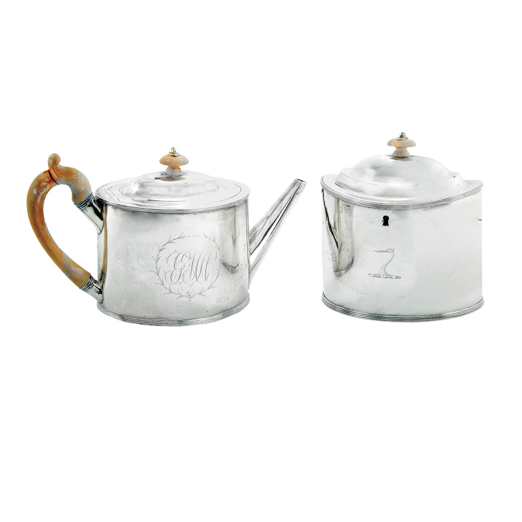 Appraisal: George III Silver Teapot Peter Ann Bateman London circa -