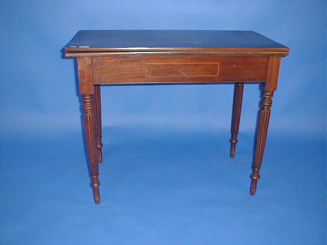 Appraisal: A thC tea table with rectangular folding top on part