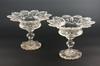 Appraisal: COMPOTES - Pair of clear cut flint glass floral form