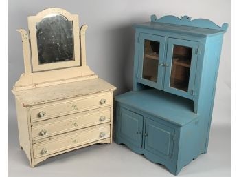 Appraisal: Two pieces of vintage children s doll furniture including a