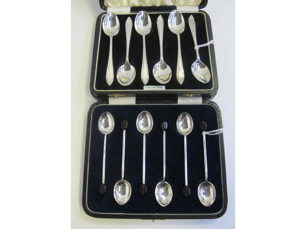 Appraisal: Lot comprising cased set of six silver spoons and a