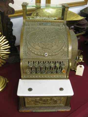 Appraisal: National Brass Cash Register to nice small counter top model