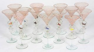 Appraisal: lot of Austrian Bimini blown glass stemware lot of Austrian