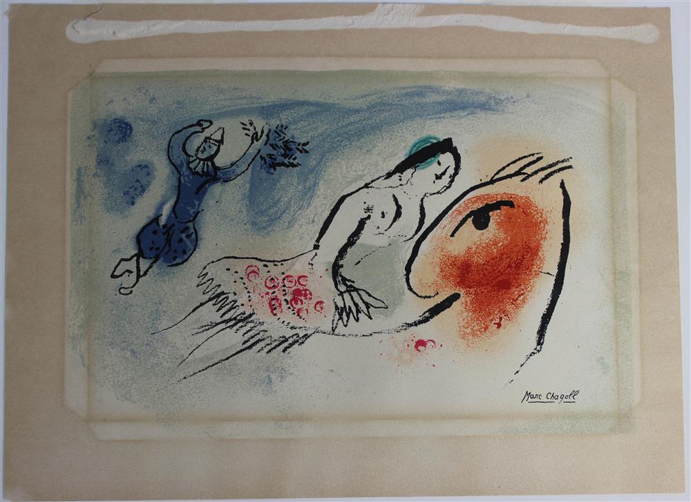 Appraisal: MARC CHAGALL FRENCH RUSSIAN - GREETING CARD FROM AIME MAEGHT