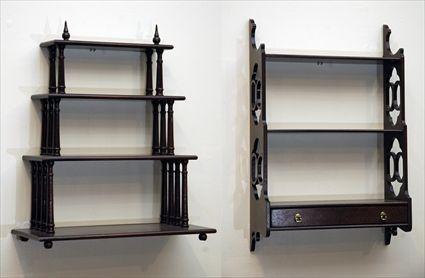 Appraisal: Two Georgian-Style Mahogany Hanging Shelves Largest x x in