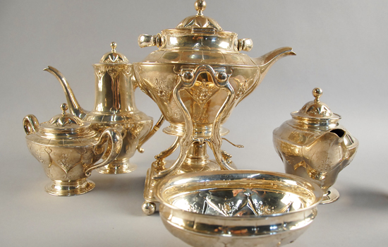 Appraisal: A Six Piece Tiffany Sterling Tea Coffee Service a hot