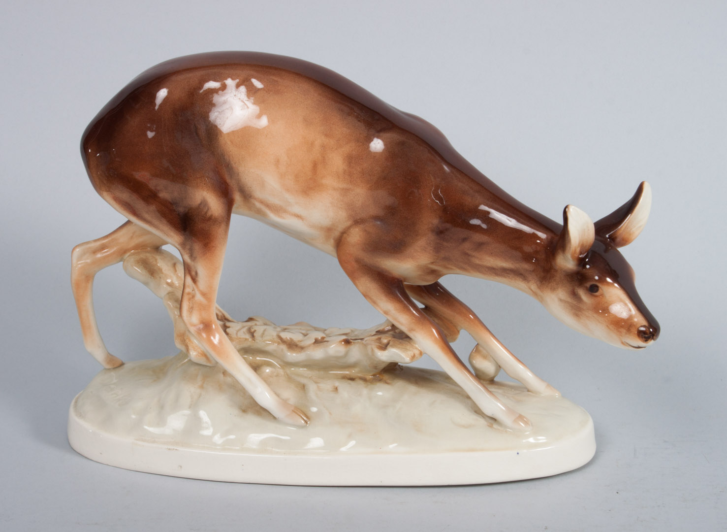 Appraisal: Royal Dux porcelain doe in H