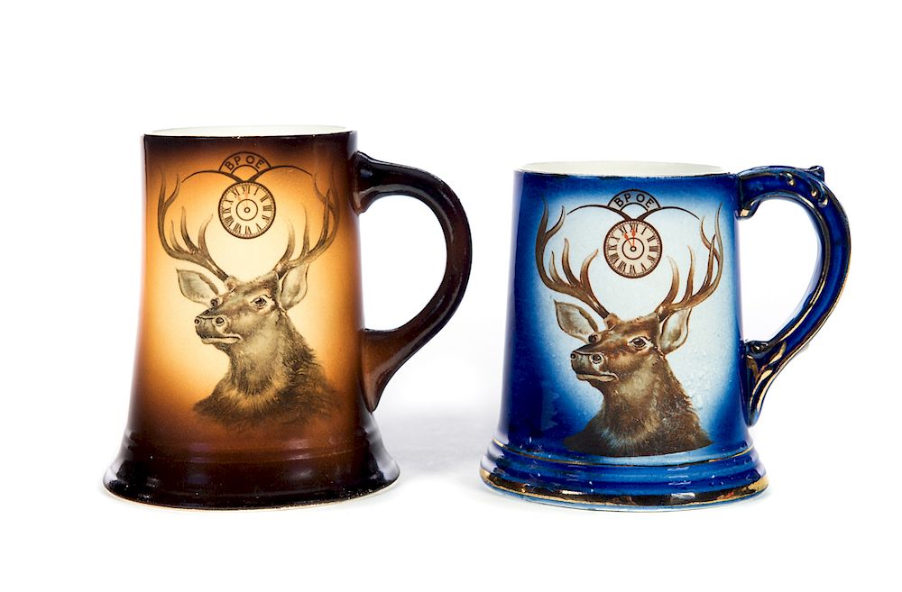 Appraisal: Warwick BPOE Elk Mugs Excellent condition with no damage or