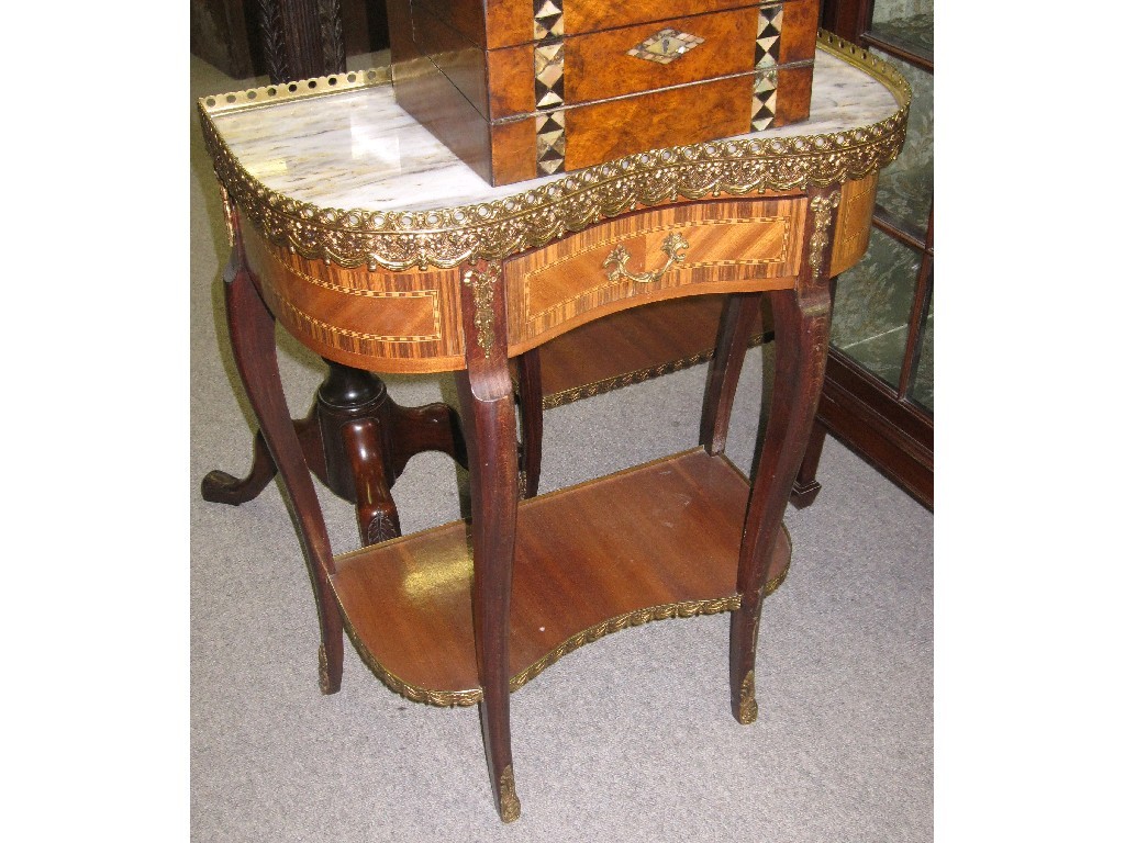 Appraisal: Reproduction marble topped and gilt metal mounted side table