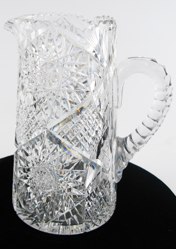 Appraisal: LIBBEY SIGNED AMERICAN BRILLIANT CUT GLASS PITCHER The heavy blank