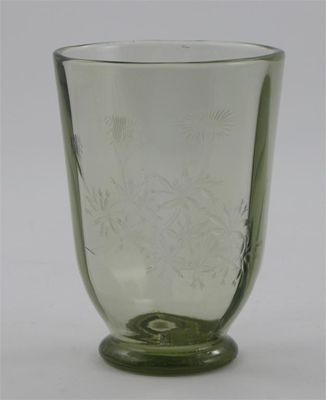 Appraisal: A Stevens Williams Brierley Hill olive green glass vase designed