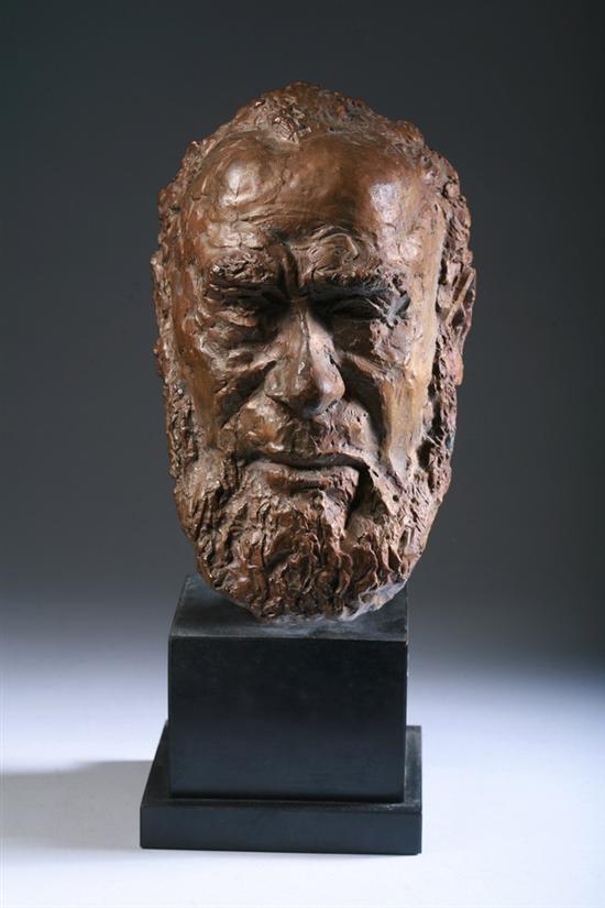 Appraisal: PIETRO LAZZARI Italian American - MAN WITH BEARD signed Bronze