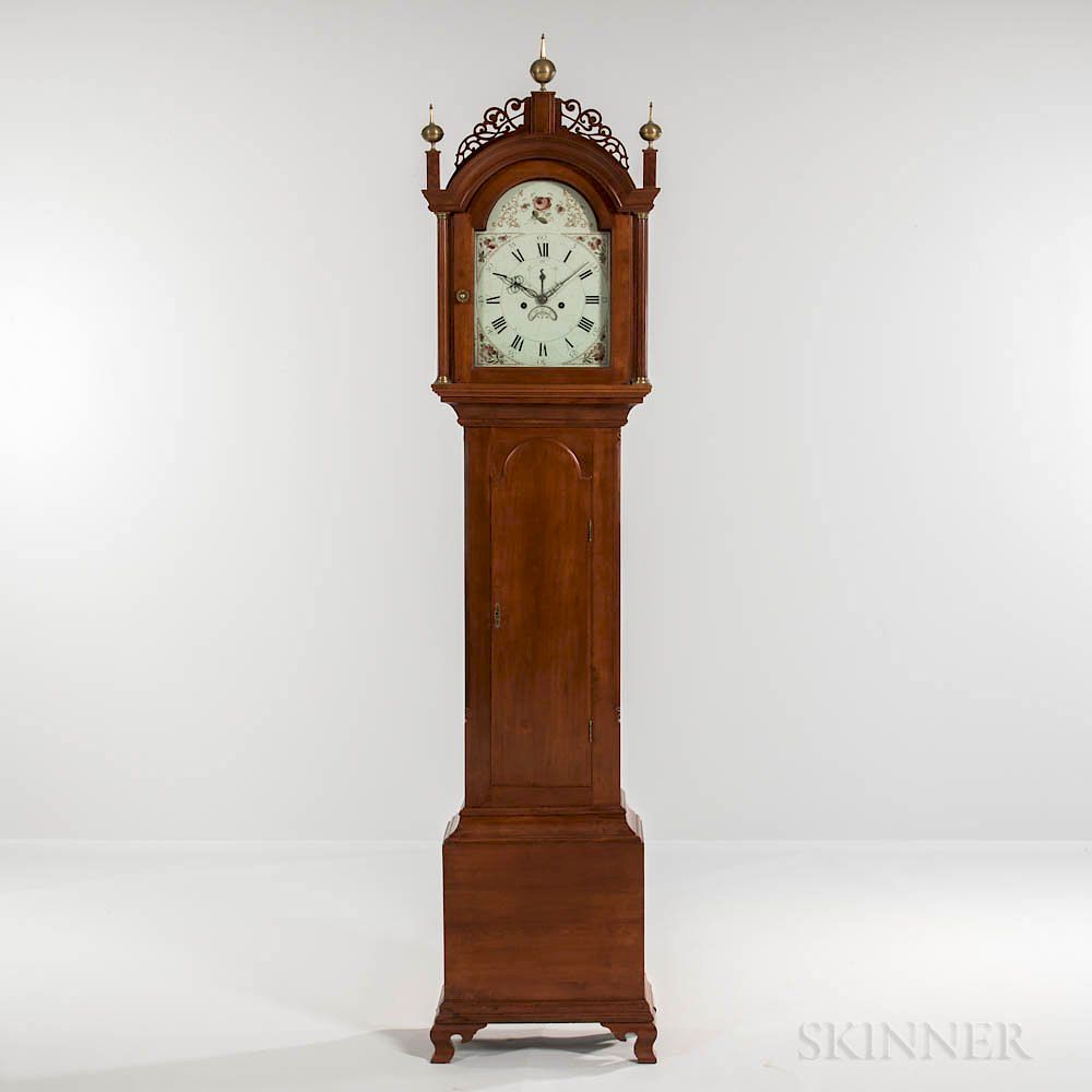 Appraisal: New England Cherry Tall Clock New England Cherry Tall Clock