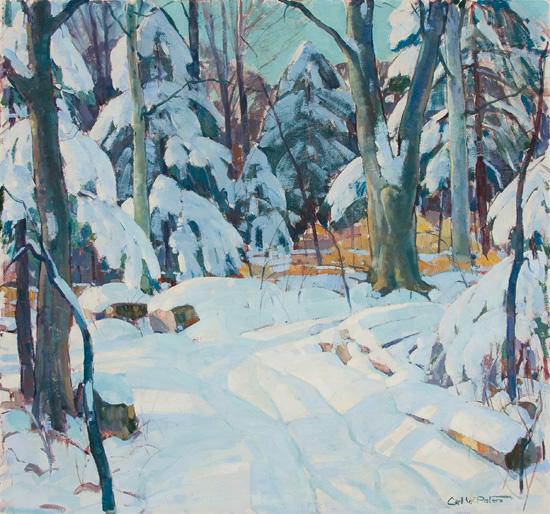 Appraisal: CARL WILLIAM PETERS American - Winter Woodland oil on canvas