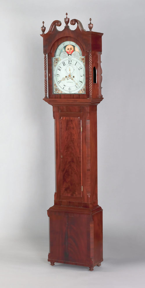 Appraisal: Chester County Pennsylvania Federal mahogany tall case clock ca the