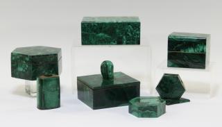 Appraisal: European Malachite Desk Articles EUROPE EARLY TH CENTURY A collection