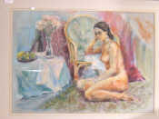 Appraisal: Pastel on conte paper titled 'Nude' dated ' and signed