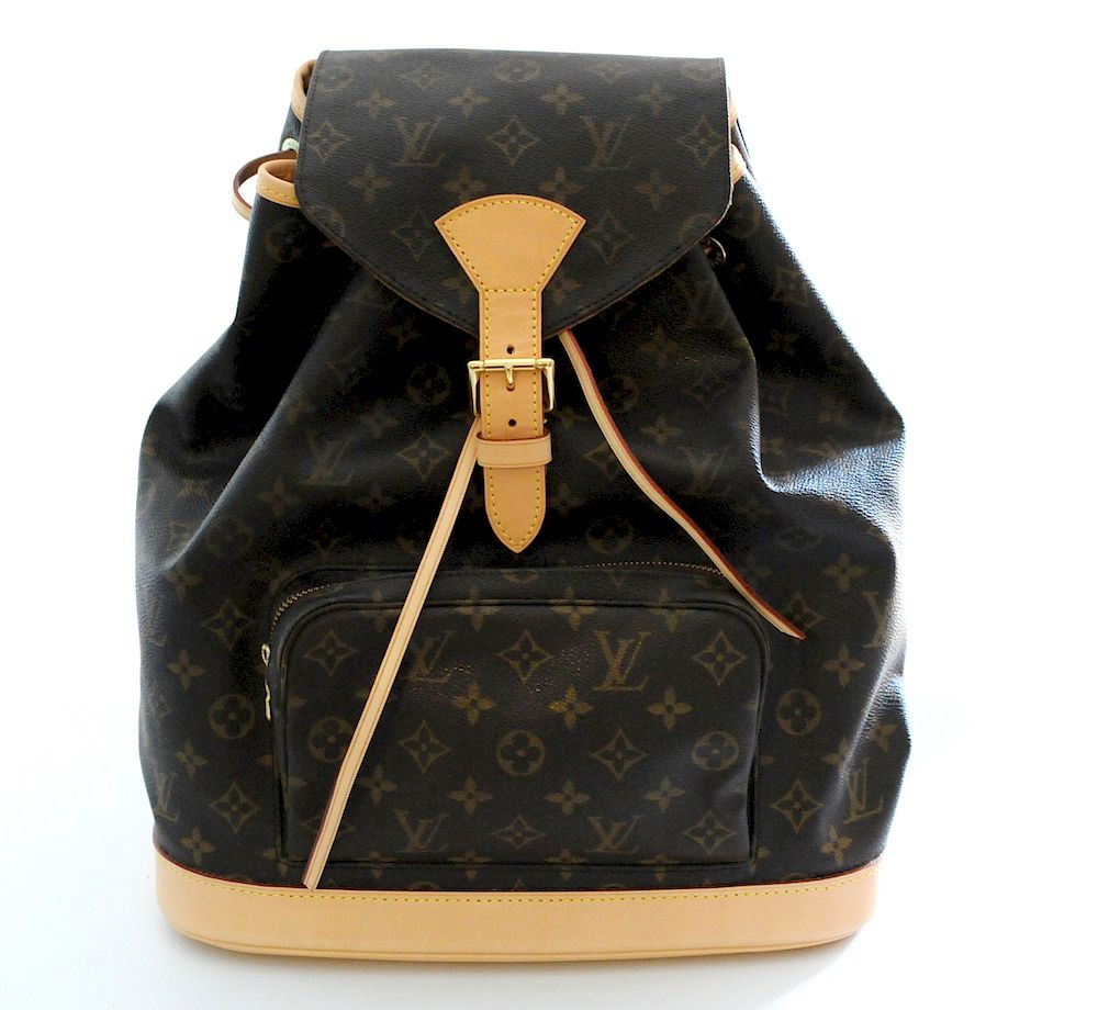 Appraisal: Louis Vuitton 'Montsouris GM' Backpack w Box Louis Vuitton 'Montsouris