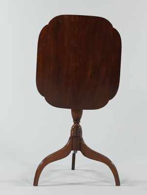 Appraisal: A Mahogany Tripod Table A Sheraton mahogany tilt top candlestand