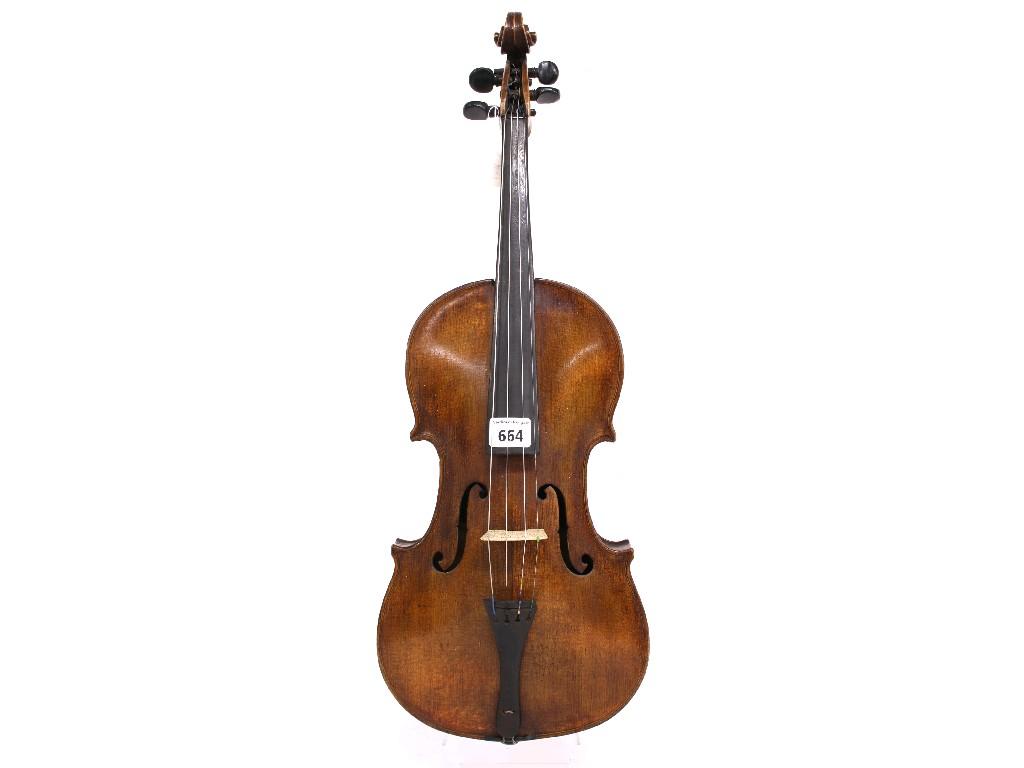 Appraisal: Late th century violin labelled Metzker Jozsef cm