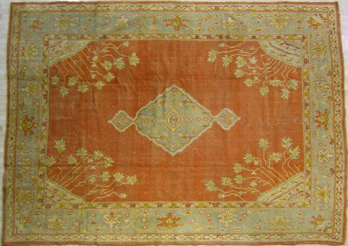 Appraisal: Roomsize Oushak rug early th c with a central medallion