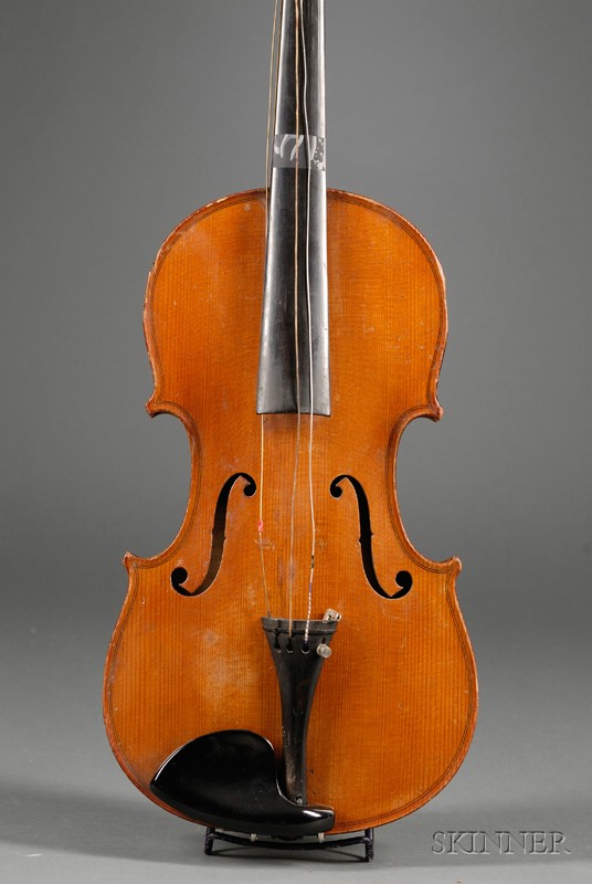 Appraisal: French Violin for Hawkes Son c labeled THE PROFESSOR VIOLIN