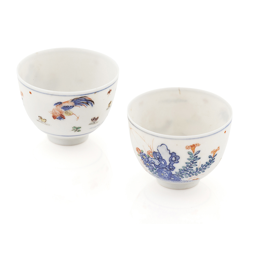 Appraisal: PAIR OF CHINESE PORCELAIN CHICKEN CUPS YONGZHENG PERIOD decorated with