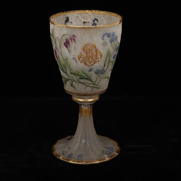 Appraisal: French cameo acid cut back frosted and gilt communion cup