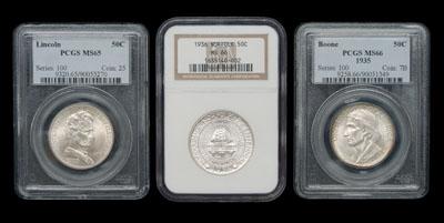 Appraisal: Three Gem BU U S commemorative half dollars Illinois Centennial