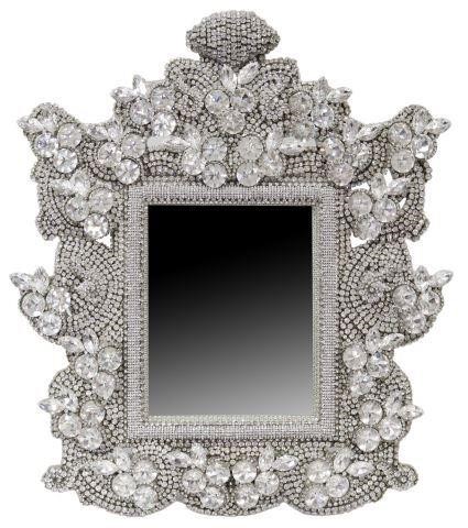 Appraisal: Large Swarovski crystal tabletop mirror B B Simon retailed by