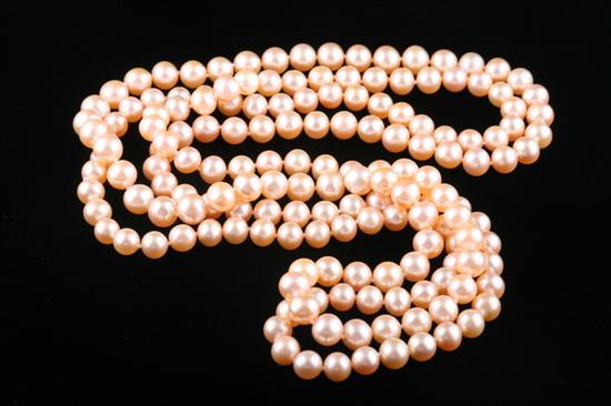 Appraisal: ENDLESS CULTURED PEARL NECKLACE Endless strand of mm- mm cultured