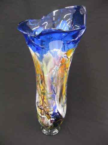 Appraisal: Roddy Capers Art Glass Vase confetti style decoration on rich