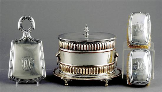 Appraisal: Collection of silverplate and sterling consisting of English silverplate biscuit